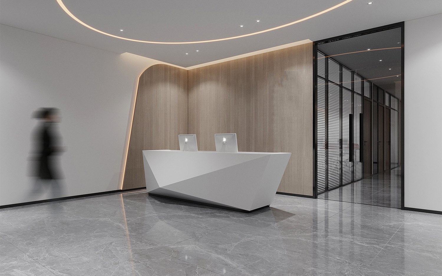 180平米電子公司辦公室裝修設計效果圖