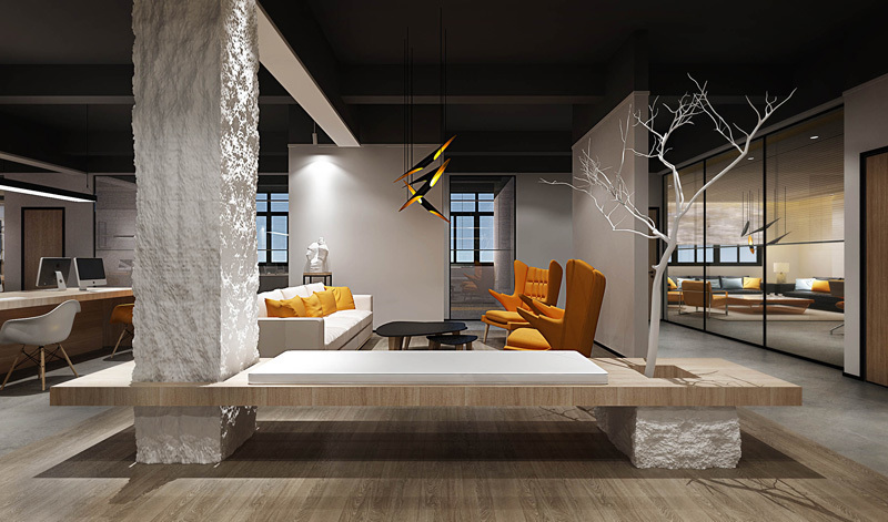 265平米鄭州辦公室設計特色藝術效果圖