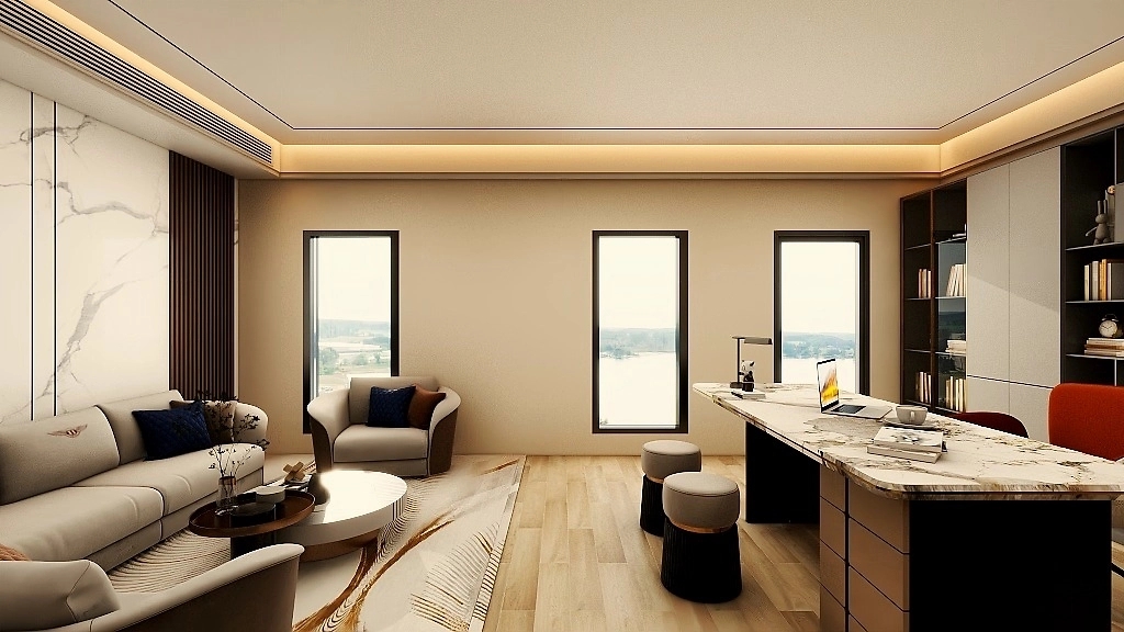 185平米鄭州企業辦公室裝修設計效果圖