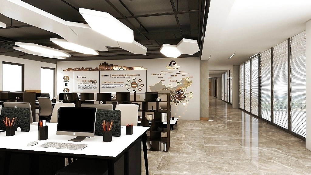 185平米鄭州企業辦公室裝修設計效果圖
