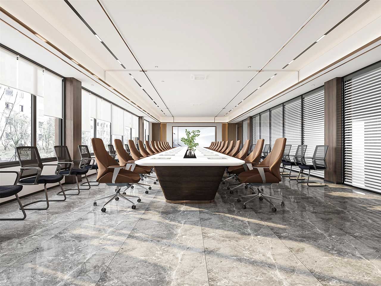 610平米鄭州現(xiàn)代辦公室裝修設計效果圖