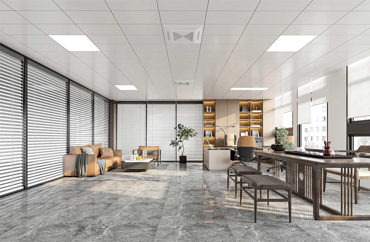 610平米鄭州現(xiàn)代辦公室裝修設計效果圖