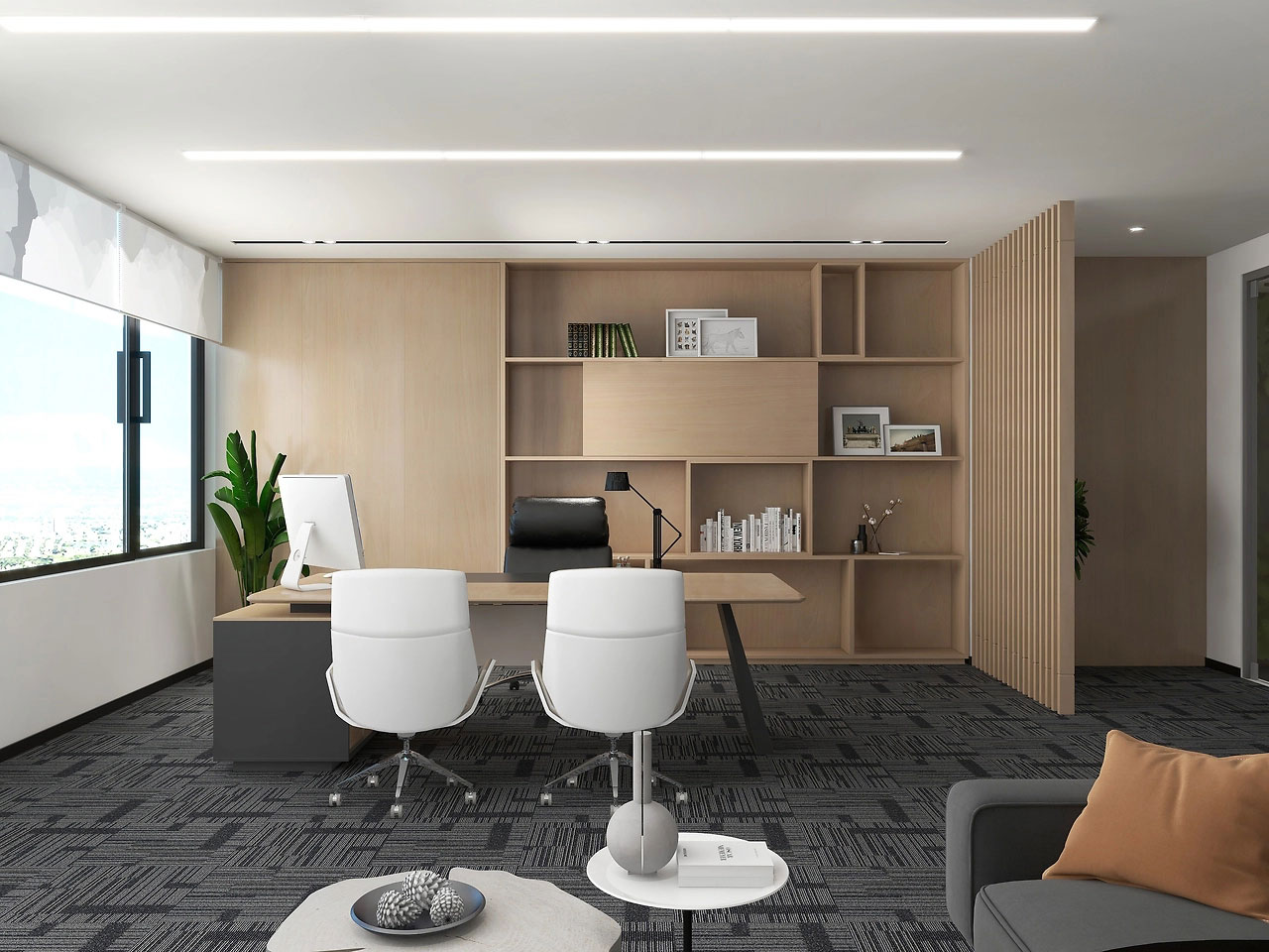 115平米鄭州辦公室設計施工效果圖