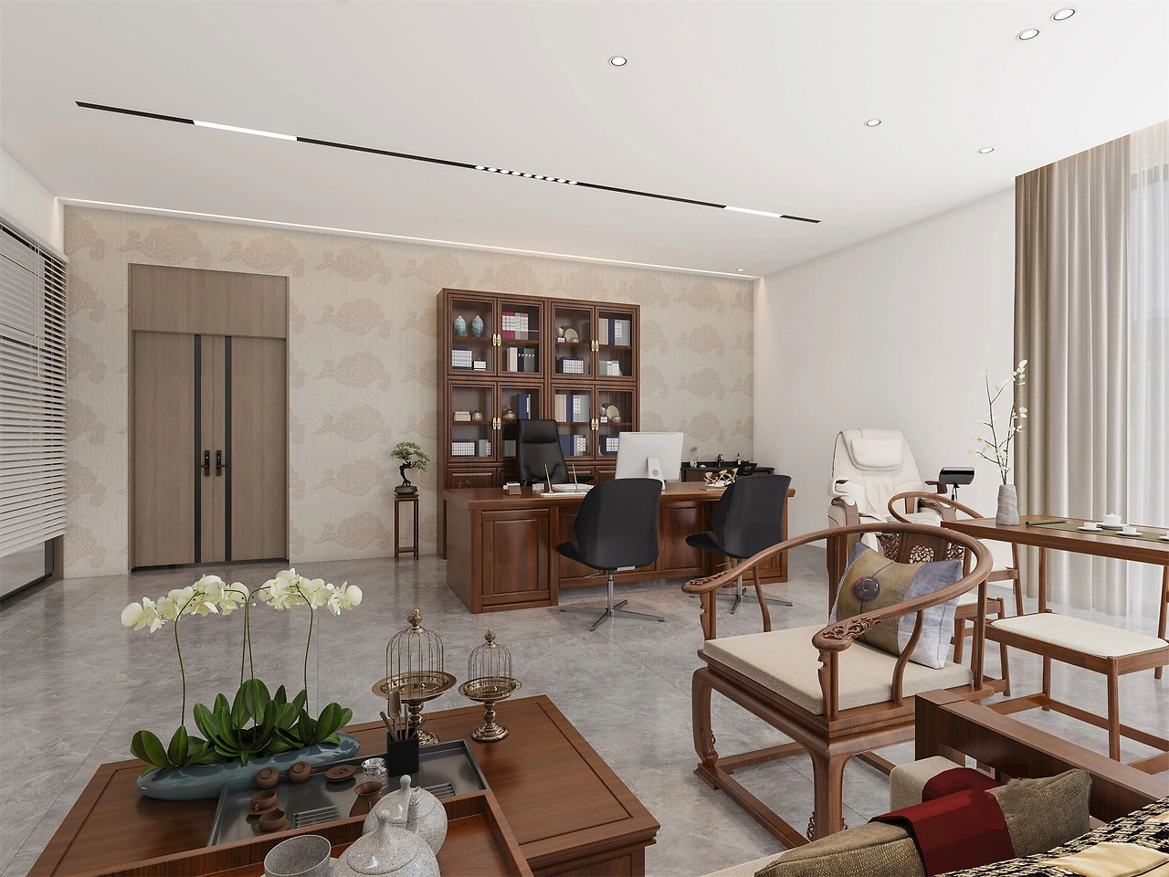 165平米簡(jiǎn)潔鄭州辦公室裝修效果圖