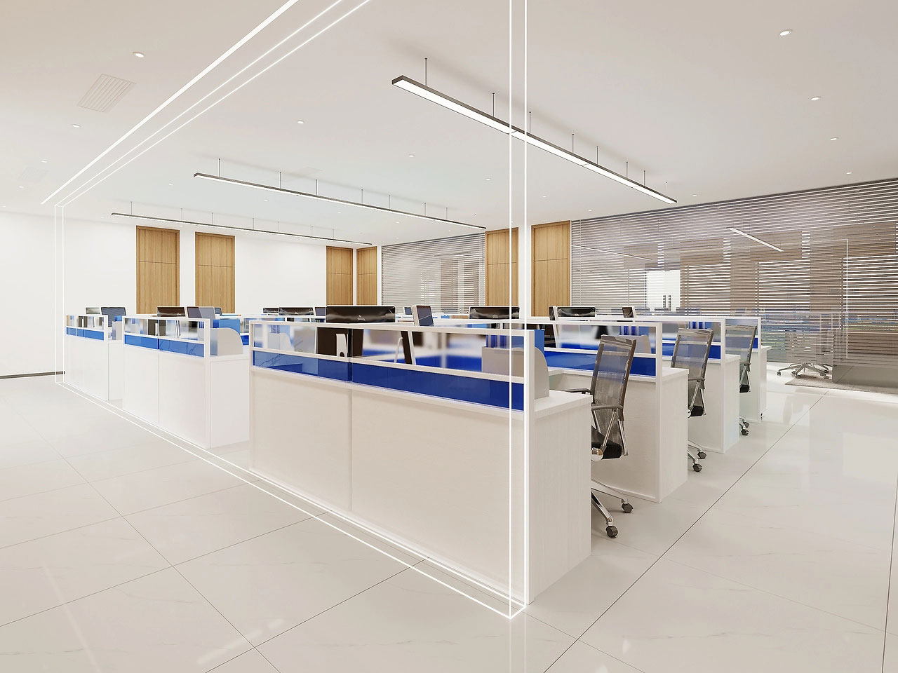 210平米鄭州辦公室設計效果圖