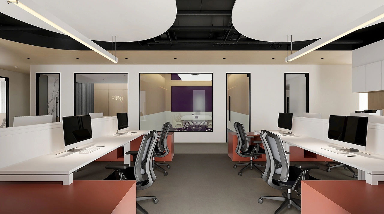 254平方鄭州辦公室裝修施工效果圖