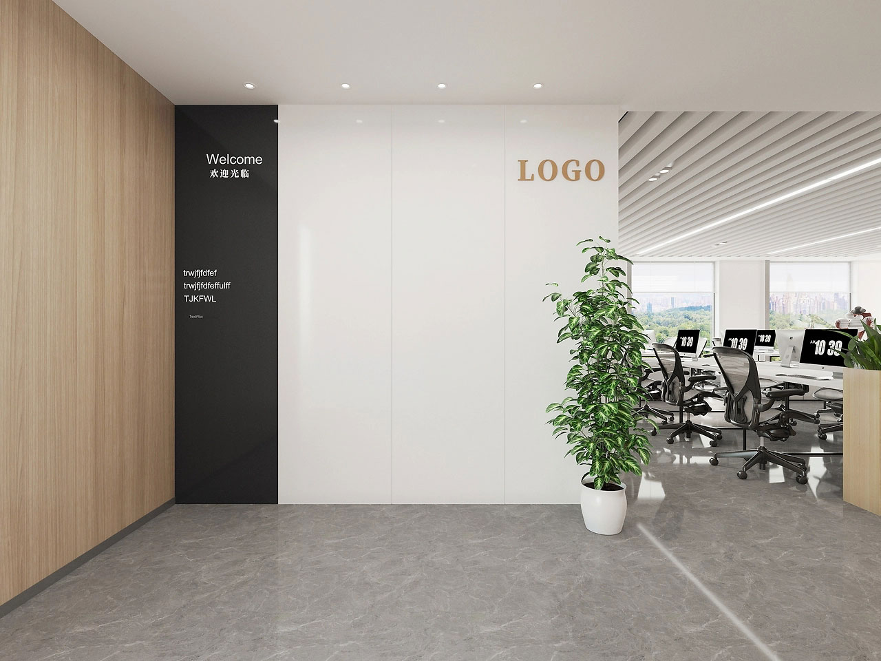 235平米鄭州辦公室裝修施工效果圖