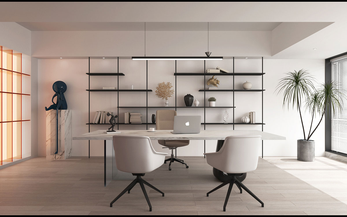 300平米鄭州企業(yè)辦公室設(shè)計(jì)效果圖