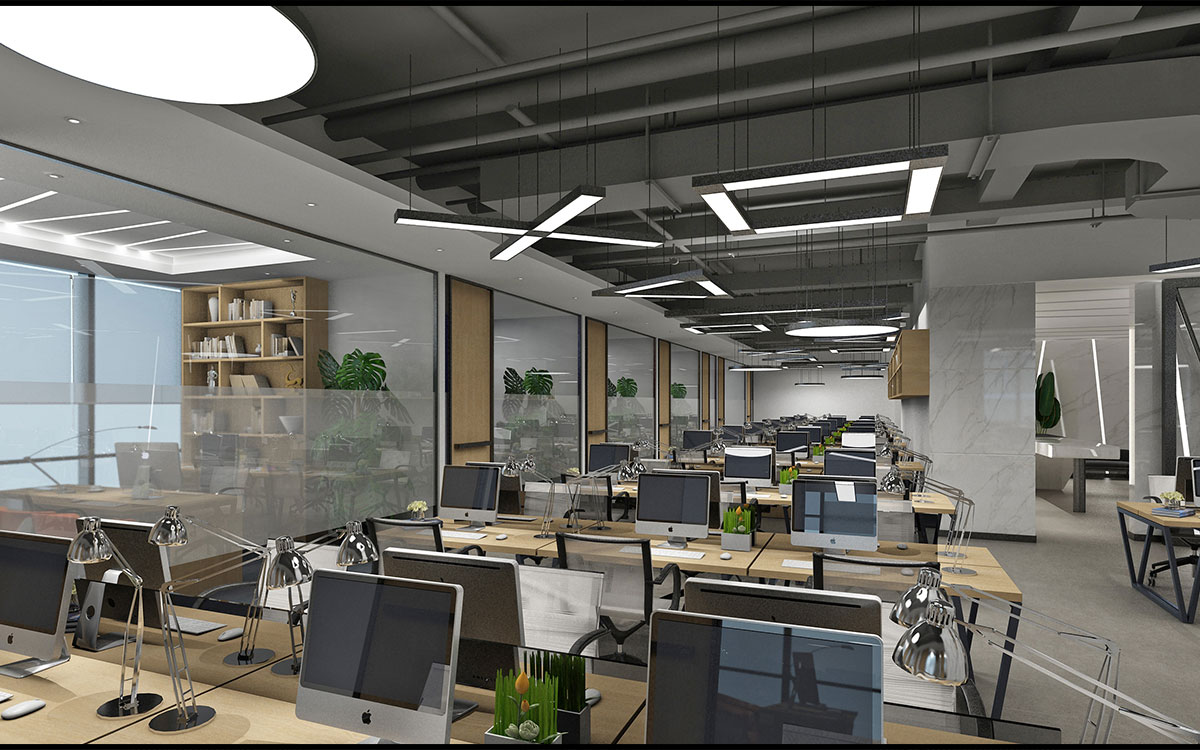 420平米鄭州傳媒公司辦公室設計效果圖