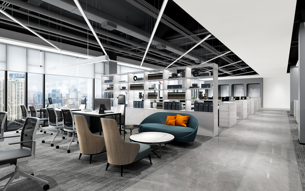 300平米鄭州辦公室設(shè)計(jì)施工效果圖